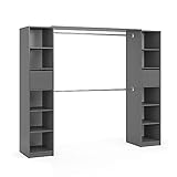 Vicco Kleiderschrank Visit Anthrazit Dielenschrank Flurgarderobe - Offen begehbar Kleiderständer Garderobe Diele Flur Nische Garderobenständer (Set XL)