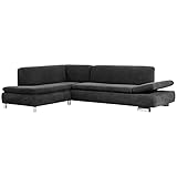 Max Winzer Ecksofa Links mit Sofa 2,5-Sitzer rechts Terrence Veloursstoff anthrazit