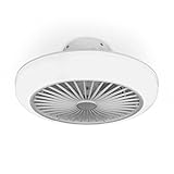 Noaton Deckenventilator mit Beleuchtung 11045W Polaris, Weiß, LED Dimmbar 42W, 3 Farbtemperaturen, Fernbedienung, Timer, Luftdurchsatz bis zu 40 m3/min, für Wohnzimmer Schlafzimmer, Durchmesser 45cm