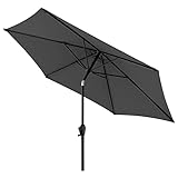 Doppler Sonnenschirm Jack 250cm in Dunkelgrau - Runder Sonnenschirm für Balkon & Terrasse - Schirm knickbar - Balkonsonnenschirm - Kurbelschirm - Gartenschirm mit Kurbelfunktion, Groß