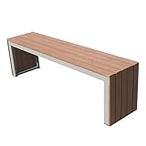 Pastorale Kunststoff-Holz-Tische und Stühle für den Außenbereich, moderner Freizeitgarten, nordischer Wind, Balkonbank, Garten-Holzbank, Parkstuhl, Fitnesshocker (M: 150 cm)