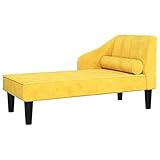 INLIFE Chaiselongue mit Nackenrolle Gelb Samt,10.6kg,340721