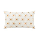 Hoisy 1Pcs Kissenhüllen, Couch Kissenbezug 30X50 Blume Beige Gelb Polyester-Mischung 30X50CM für Sofa Schlafzimmer Zuhause Zierkissenbezüge