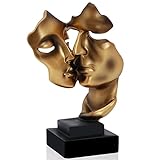 Uziqueif Skulptur Deko Stille Ist Eine Golden Abstrakte Kunst Statue Dekoration Wohnzimmer Büro Bar Café Eingang Statuen Und Skulpturen,Harz,Gold