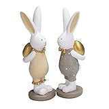 huiouer 1 Paar Hasen-Figuren, Ornamente, Mikro-Landschaft, Statue, Ostern, Schreibtisch, Gartendekoration, Gartendekoration, Ornamente, Outdoor-Set