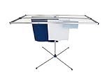 stewi 298 Libelle Wäscheständer, Aluminium, Silber/blau, 75 x 150 x 110-175 cm