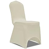 XIAOGUANG Stretch-Stuhlhussen 100 STK Stuhlbezug, Hussen Für Stühle, Sitzbezug Stuhl, Fernsehsessel Bezug, Chair Cover, Creme