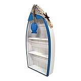 BUSDUGA 4211 Holzboot Aufbewahrung 42x20x6cm, Maritime Deko, Wandregal Fischerboot
