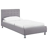 CARO-Möbel Polsterbett Cannes in grau Einzelbett Jugendbett 90 x 200 cm mit Lattenrahmen