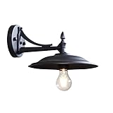 Kikioo Industrielle amerikanische E27-Außenwandleuchten, Kunstwandleuchten aus schwarzem Eisen, wasserdichte Außenscheunenleuchten, einfache Wandleuchte, für Veranda, Garage, Pavillon