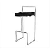 Hocker, Foodstool Barhocker aus gebürstetem Edelstahl Barhocker Für Restaurant Bar Schwarzer Hochhocker