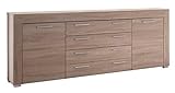 trendteam Wohnzimmer Sideboard Schrank Wohnzimmerschrank Boom, 176 x 79 x 40 cm in Eiche Sägerau Hell (Nb.) mit viel Stauraum