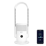djive ARC rotorloser Ventilator, 3in1 Turmventilator +  Luftreiniger + Heizlüfter, leise, mit Automatikmodus, Standventilator mit 9 Stufen, App, Alexa, mit Fernbedienung, HEPA 14 Filter, Timer, weiß