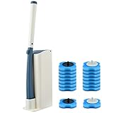 TIMESETL Badezimmer Toilettenbürste und Halter, Schwamm Bürstenkopf Nachfüllkopf für Toilettenschüssel zur Reinigung, Klobürste Toilette Reinigung Werkzeug mit 16pcs Ersatzkopf WC-Bürste