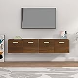 ZEYUAN Wandschränke 2 STK, Hängeschrank, Fernsehschrank, Sideboard Hängend, Sideboard Tv Lowboard, Tv Cabinet, Braun Eichen-Optik 80x35x36,5cm Holzwerkstoff