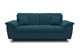 DOMO Collection Sofa Franzi, 2-Sitzer Couch, 2er Garnitur mit Nackenfunktion, Polstergarnitur, türkis, 190x105x81 cm
