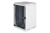 DIGITUS Netzwerk-Schrank 10' / 19' - Wandmontage - 10 Zoll (10HE horizontal) oder 19 Zoll (5HE vertikal) - Grau