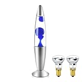 Klarlight Lavalampe 34cm Magmalampe Lavaleuchte 25W mit Kabelschalter Geschenkidee Weihnachten inklusive Leuchtmittel Retro Leuchte (Blau)