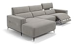 sofanella - Eckcouch Teramo Ecksofa Wohnlandschaft Stoffsofa - Hellgrau M: 324 Breite x 101 Tiefe