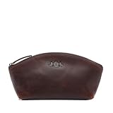 SID & VAIN Kosmetiktasche Abby aus Premium Leder I Schminktasche für Herren und Damen I Make-Up Tasche braun handgefertigt