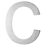 V2Aox Edelstahl Hausnummer 20 cm Groß Gross Haus Nummer Zahlen Buchstaben Hausnummernschild Hausnummern Schild Gebürstet 2D 3D Arial, Hausnummer/Ausführung:c / 2D