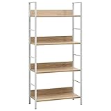 LIFTRR Möbel mit 4-lagigem Bücherregal Eiche 60x27,6x124,5 cm Engineered Wood