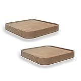 anaan Raft Wandregal viereckig Schweberegal Holz Kleine Regale Wandablagen Präsentation Deko Regal Pflanzenregal Holzregal Wandboard Hängeregal Wandbefestigung Wanddeko Design 2er Set (Quadrat 15cm)