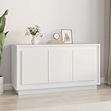 BULANED Sideboard, Kommode Schlafzimmer, Schlafzimmer Möbel, Esszimmer Schrank, Komodenschrank, Büromöbel, Buffetschrank, Weiß 102x35x55 cm Holzwerkstoff