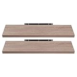 EUGAD Wandregal Wandboard 2er Set Hängeregal Holz Board Modern Eiche Gelb 120x22,9x3,8cm 0120QJ-2