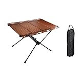 Folpus Klappbarer Campingtisch, ultraleichter Schreibtisch, Strandtisch, Faltbarer Outdoor-Tisch für den Hinterhof, Orange Rot