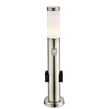 Stehlampe Garten dimmbar mit Fernbedienung Wegleuchte Außen mit Bewegungsmelder Sockelleuchte, Edelstahl silber, RGB LED 8,5W 806lm warmweiß, IP44, H 60cm