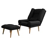 Grekpol Ohrensessel LILA - Sessel mit Hocker - Relaxsessel mit 5-Stufen-Verstellung - Sessel für Wohnzimmer - Lange Fernseh- und Leseabende. Abschalten und genießen!