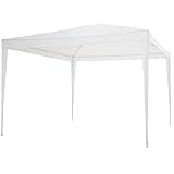 tectake Pavillon 3x3 m, Gartenzelt mit wasserdichter PE-Plane mit UV-Schutz, Partyzelt für Garten Terrasse Event Camping Festival Markt, Stecksystem, Gartenpavillon inkl. Spannseile + Heringe (Weiß)