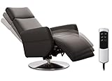 Cavadore TV-Sessel Cobra mit 2 E-Motoren / Elektrischer Fernsehsessel mit Fernbedienung / Relaxfunktion, Liegefunktion / Ergonomie M / Belastbar bis 130 kg / 71 x 110 x 82 / Echtleder Mokka