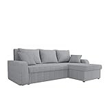 Mirjan24 Ecksofa Kristofer Cord, Design Eckcouch, Couch mit Schlaffunktion, Zwei Bettkasten, Wohnlandschaft, Bettfunktion L-Form Sofa, Ottomane universell (Poso 110)