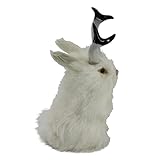 rockible Realistische Künstliche Kaninchen Lebensechte Ostern Pelzigen Tier Figur, Weiß