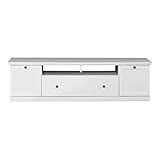 trendteam Wohnzimmer Schrank Lowboard TV-Schrank Baxter, 177 x 49 x 41 cm in Weiß Dekor im Landhausstil