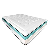 DUÉRMETE ONLINE Premium, Dicke 24 cm Viskoelastische Matratze Bio Max mit Viscogel, fest und bequem, milbenabweisend und hypoallergen, Memory Gel Polyurethan-Schaum, weiß, 180 x 190