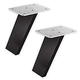 1 Paar (2 Stück) SO-TECH® Barkonsolen COUNTER - Design trifft auf Funktion - Alu massiv in Edelstahloptik fein geschliffen - Höhe 178 mm schräg 60° - Thekenstütze Tresenkonsole Bar-Konsole