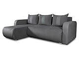 Ecksofa Rino mit Schlaffunktion und Bettkasten - L-Form Couch, Polsterecke, Couchgarnitur, Eckcouch, Ecke, Sofa, Sofagarnitur - Ottomane Universal (Enjoy 24 + Cayenne 1118)