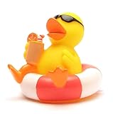 Badeente im Schwimmreif I Quietscheente I Duckshop I L: 8 cm I Spielzeug für Babies und Kinder I Badespielzeug für die Badewanne
