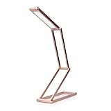kwmobile LED Aluminium Tischlampe faltbar - Akku Nachttisch Leselampe dimmbar Micro USB Ladekabel - Akku Schreibtischlampe Faltlampe in Roségold