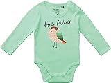 Kleckerliese Baby Body Vintage Sprüche Jungen Mädchen Langarm mit Motiv Hello World Geburt Tiermotiv Tiere Vogel, DustyMint,62