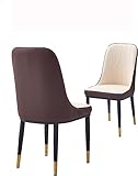 Esszimmerstühle Set mit 2 PU-Lederstühlen Metallbeine mit Rückenlehne, weich gepolsterter Sitz, Wohnzimmer, Lounge, Thekenstühle (Farbe: Standard)
