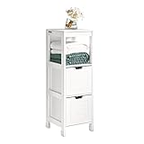 SoBuy FRG127-W Badkommode Badschrank mit Fußpolster Kommode Badezimmer Badmöbel weiß