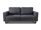 Sofa Kera 3-Sitzer, Couch 3-er, Loungesofa, Couchgarnitur, Sofagarnitur, Holzfüße, Polstersofa mit Federkern (Dunkelgrau (Cosmic 97))