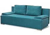 Bonni Schlafsofa Ecco Plus, Sofa mit Bettkasten und Schlaffunktionn, Klappsofa, Schlafcouch, Bettsofa, Couch vom Hersteller, Couchgarnitur, Sofagarnitur (türkis)