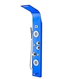 SXMXN 5-Funktions-Regen Duschpaneel Aus Blau Bronzefarbenem Edelstahl Mit Wanneneinlauf Und Duschsäule Mit Handbrause,Blue