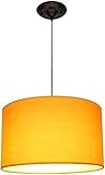 ANDILE Großer Trommel-Lampenschirm-Kronleuchter, amerikanische kreative pastorale Pendelleuchte, E27, Kinderzimmer, Leinen-Kunst-Hängelampe, Stoff, runde Pendelleuchte, Hotel, Restaurant, Wohnzimmer