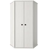 ok-living OKL Eckkleiderschrank Mathew mit viel Stauraum inkl. Regalen für Wohnzimmer Schlafzimmer Ankleidezimmer Gaderobe Kinderzimmerschrank Weiß